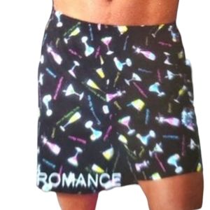 Colorful cocktails and festive sayings all over the boxer. Poly-knit Mens XL NEW